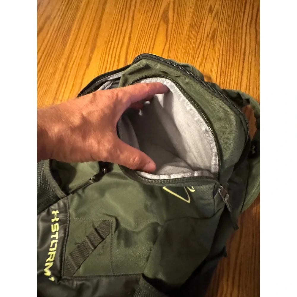 Under Armour Storm 1 Backpack Olive Green Black Water Resistant Sport Bag